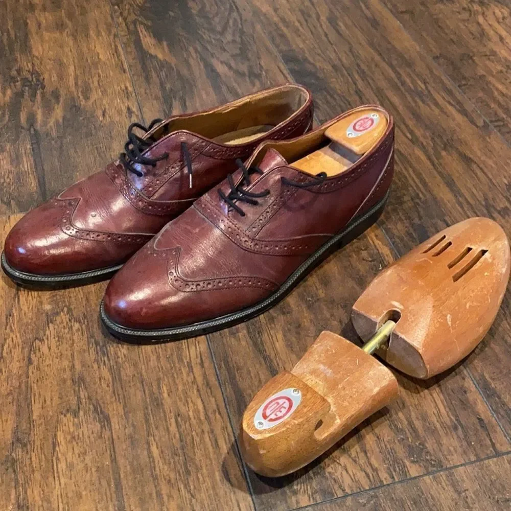 stanley blacker couture handmade in Italy size 12 in GUC reddish brown leather